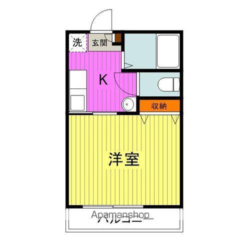 エクスリート・KⅡ(1K/1階)の間取り写真