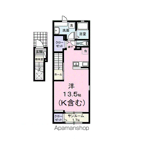 ルーセンス(ワンルーム/2階)の間取り写真