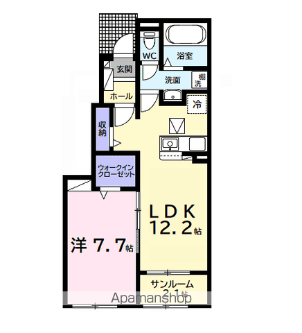 サン・デリアーナⅡ(1LDK/1階)の間取り写真
