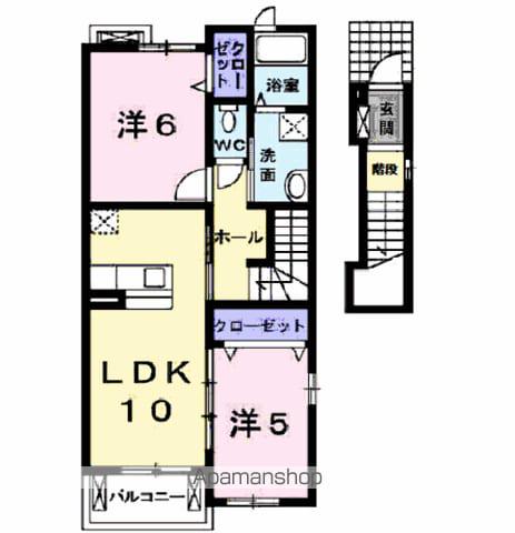 サニーパレスⅢ(2LDK/2階)の間取り写真
