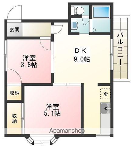 CASA・VERDE B(2DK/2階)の間取り写真