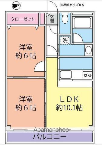 長谷川メディカルプラザ富岡(2LDK/1階)の間取り写真