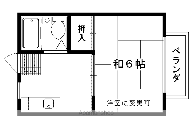 シティハイツ修学院(1K/2階)の間取り写真