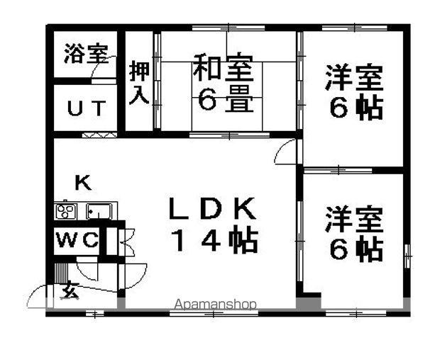北野ハイツ(3LDK/2階)の間取り写真
