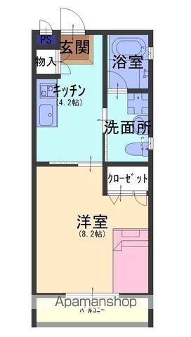 つかさB棟(1K/1階)の間取り写真