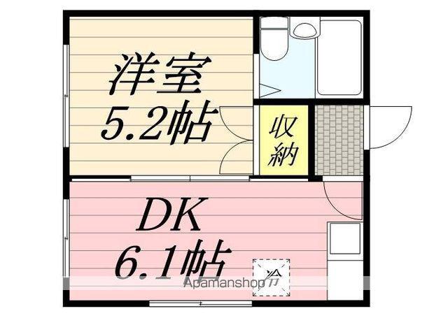 サンハイツA棟(1DK/2階)の間取り写真