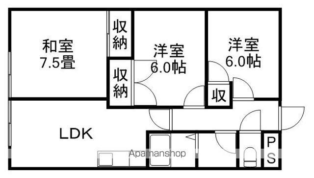 フォーエバー小林(3LDK/2階)の間取り写真