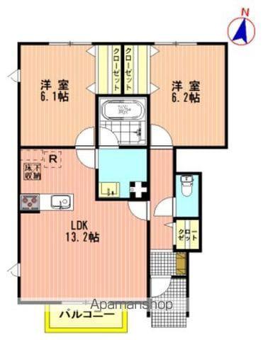 ティーゲル ヒュース(2LDK/1階)の間取り写真