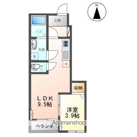 ブロームハウス蛇田駅前(1LDK/1階)の間取り写真