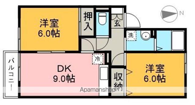 セジュール妙見B棟(2DK/2階)の間取り写真
