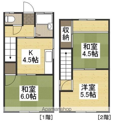 赤穂線 西大寺駅 徒歩36分 2階建 築31年(3K)の間取り写真