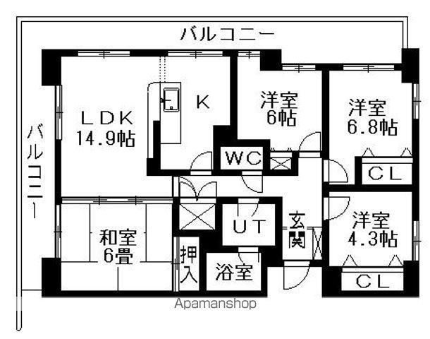 ブリリアンクラス南8条(4LDK/12階)の間取り写真
