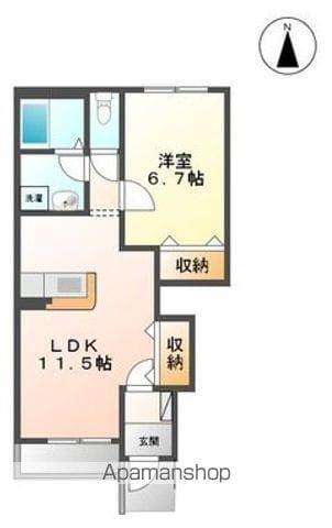 プレジールA(1LDK/1階)の間取り写真