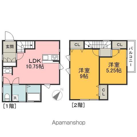 西武池袋・豊島線 入間市駅 徒歩20分 2階建 築1年(2LDK)の間取り写真