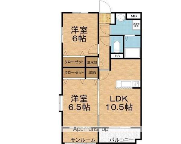 DREAM ROADⅡ(2LDK/1階)の間取り写真