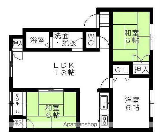メイユール北斗(3LDK/1階)の間取り写真