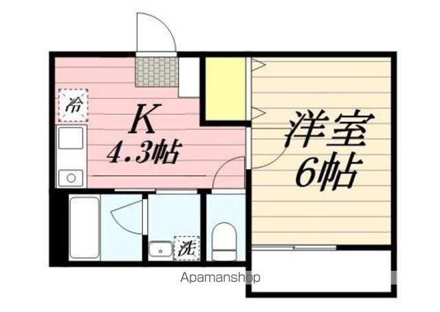 センターパーク北小金(1K/1階)の間取り写真