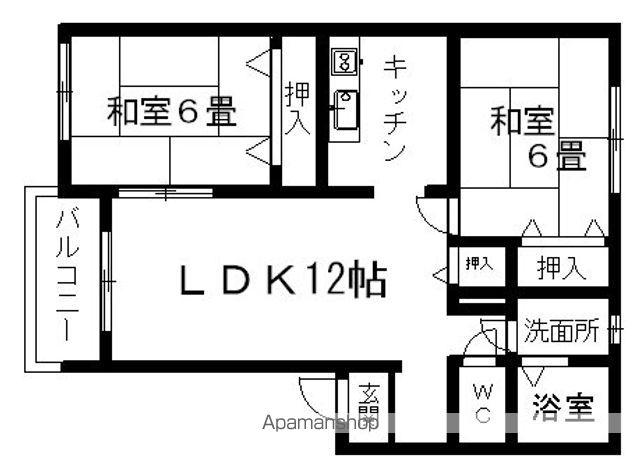 フラワーガーデンハイツ(2LDK/2階)の間取り写真
