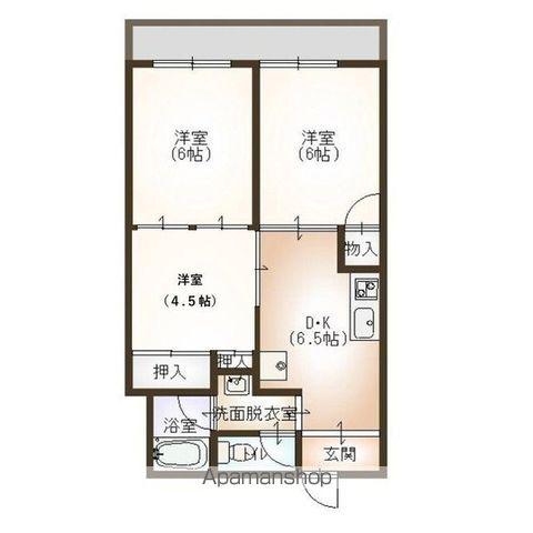 マンション福甚(3DK/1階)の間取り写真