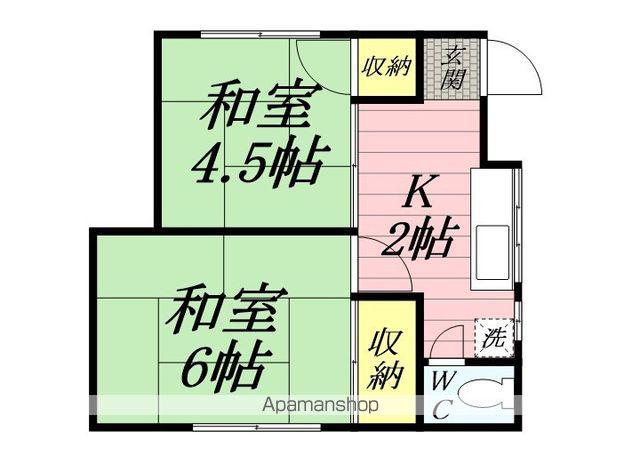 寿恵吉荘(2K/2階)の間取り写真