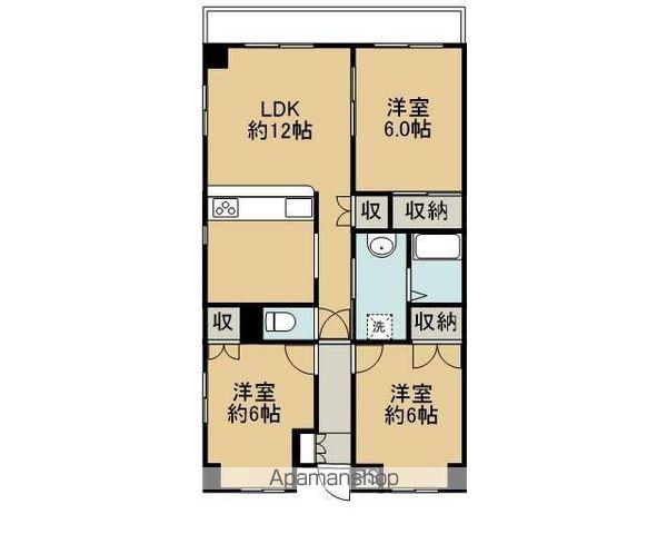 メゾンドール今治(3LDK/2階)の間取り写真