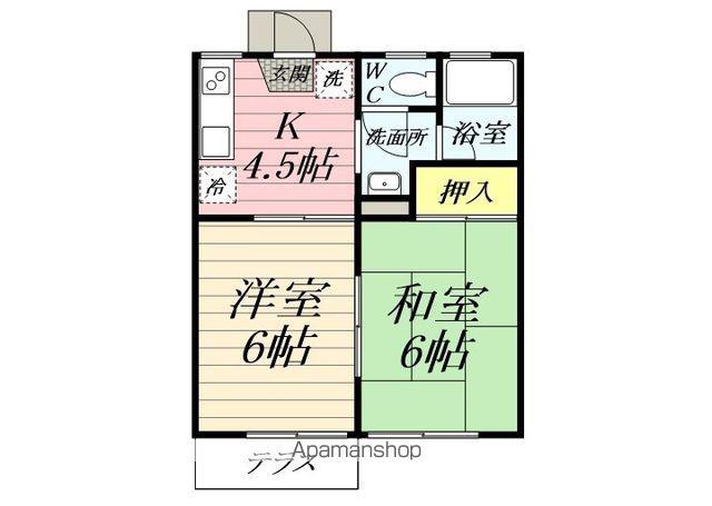 レコルト湘南台(2K/1階)の間取り写真