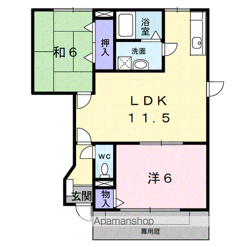 プラティーク・K Ⅰ(2LDK/1階)の間取り写真