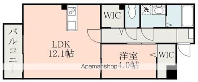ハイムセラ嘉島(1LDK/4階)の間取り写真