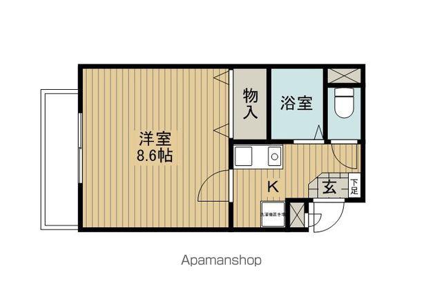 ラッキーシティーハウス(1K/2階)の間取り写真