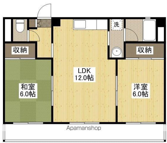 フジビルⅡ(2LDK/3階)の間取り写真