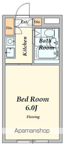 ペティネール四谷(1K/2階)の間取り写真