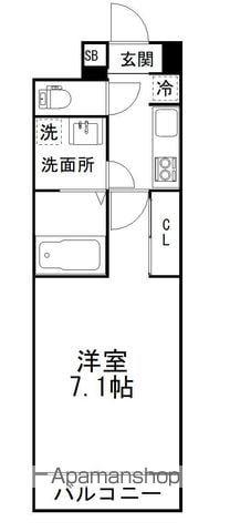 プリズム14番館(1K/2階)の間取り写真