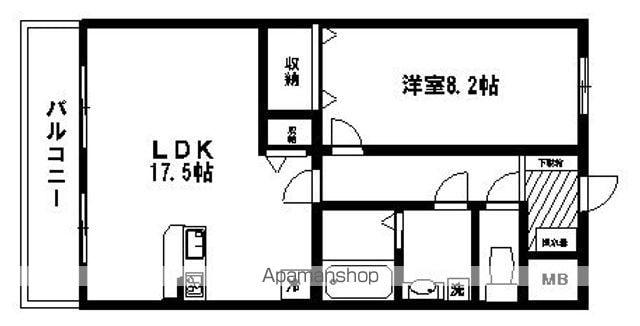 ボヌールヴィル・国見A棟(1LDK/3階)の間取り写真