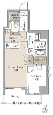 シーズンフラッツ青葉通一番町(1LDK/13階)の間取り写真