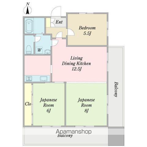 マンション FTY(3LDK/3階)の間取り写真
