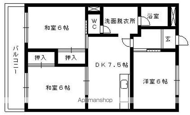 アーバン牧ノ原(3DK/2階)の間取り写真