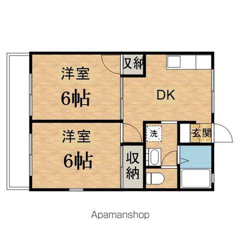 ラ・セジュール(2DK/1階)の間取り写真