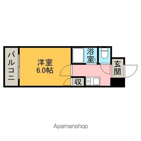 ボナール香住ヶ丘(1K/1階)の間取り写真