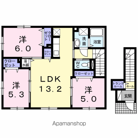 カポサルド(3LDK/2階)の間取り写真