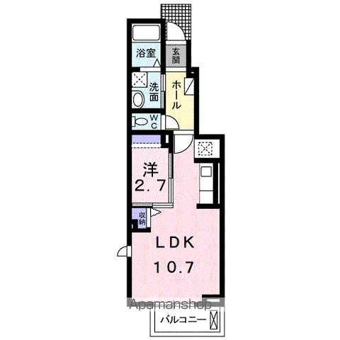カルム樹(1LDK/1階)の間取り写真
