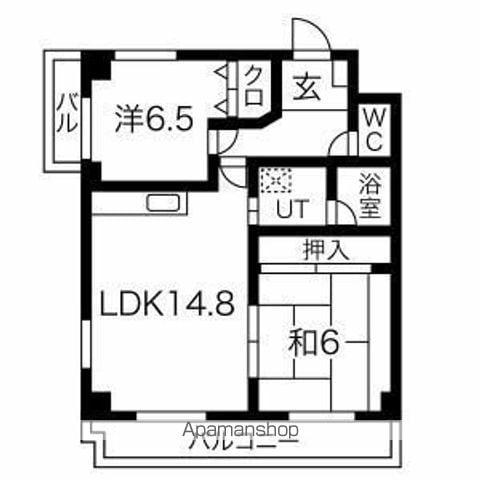 ベルコリンマンション(2LDK/2階)の間取り写真
