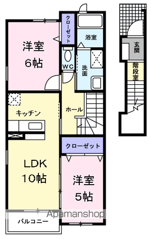 フロレスタ桜木(2LDK/2階)の間取り写真