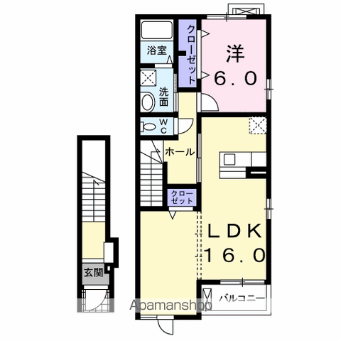FLOWER(2LDK/2階)の間取り写真