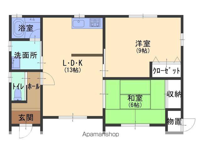 宮城県大崎市 1階建 築25年(2LDK)の間取り写真