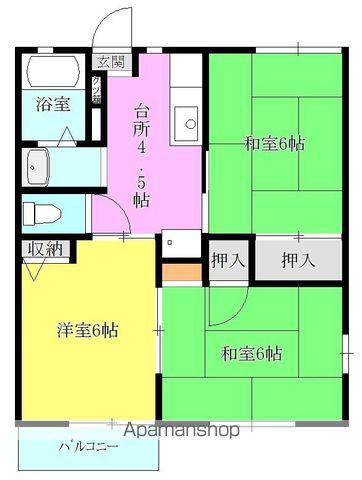 ポケットⅡ(3DK/2階)の間取り写真