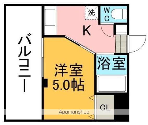 シャポー渡鹿(1K/4階)の間取り写真