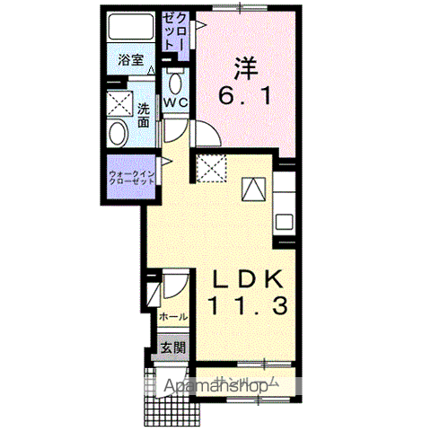 アリエッタ(1LDK/1階)の間取り写真