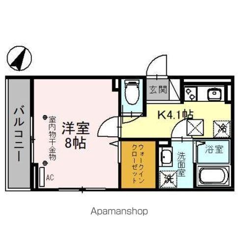 メゾン鶴丸(1K/1階)の間取り写真