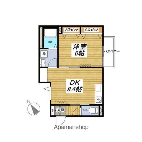 グリシーヌ平和台(1DK/2階)の間取り写真