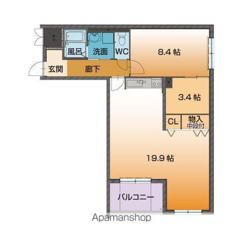 ベルフォーレ(1LDK/2階)の間取り写真